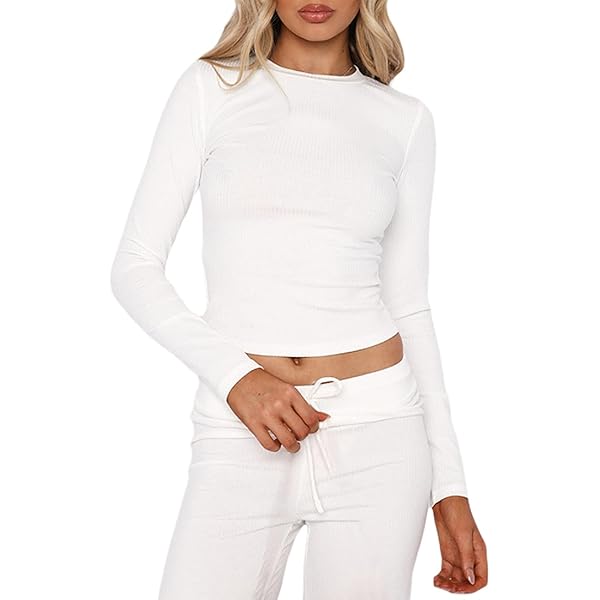 トップス SEA LONG SLEEVE TEE Color: WHITE The axel | Long Sleeve Women's Crew Neck Tee – perfectwhitetee